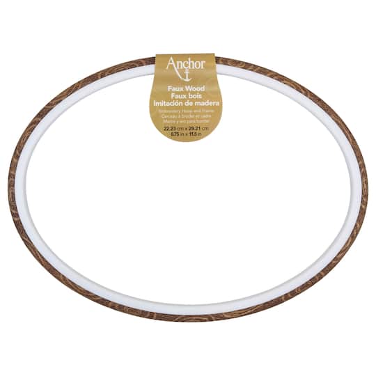 Anchor® 11.5" Faux Wood Oval Embroidery Hoop & Frame